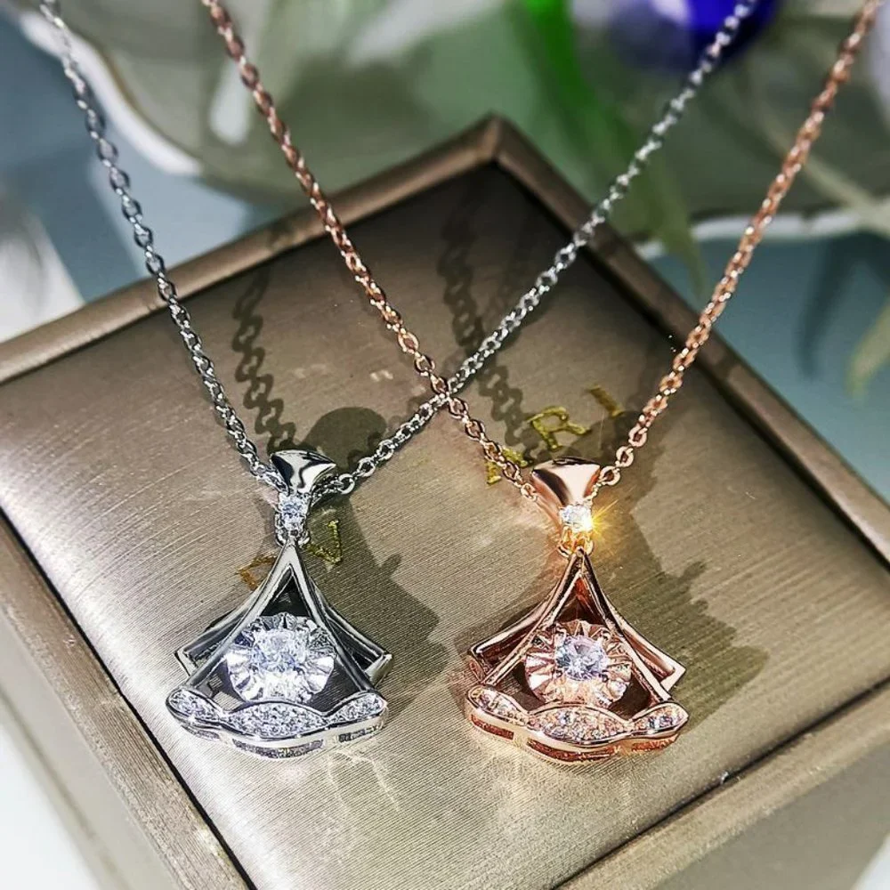 💥Shiny Unique Shape Rose Gold Plated Necklace for Women, MARR9003